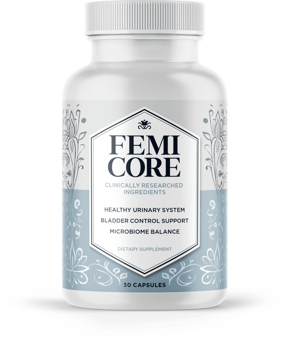 Official FemiCore 30-capsule product bottle